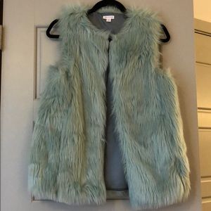 Blue Faux Fur vest